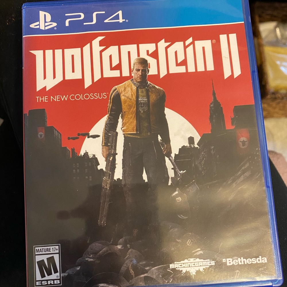 Wokfenstein II PS4 blue-ray disk game